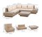 Ensemble Salon De Jardin D'angle 5 Places Style Bohème Chic Beige