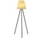 Lampadaire Extérieur Solaire LED Trepied Sans Fil USB Alu Noir Pe Blanc