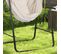 Chaise Suspendue De Jardin Avec Support Et Coussin Noir Beige