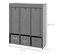 Armoire Penderie Pliable 5 Étagères 2 Tringles 3 Tiroirs Tissu Gris