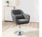 Fauteuil Lounge Design Avec Coussin Lin Gris