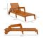 Bain De Soleil Inclinable - Accoudoirs, Roues - Bois Verni