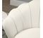 Fauteuil Design Coquillage Pieds Dorés Effilés Velours Blanc Laiteux