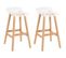 Lot De 2 Tabourets De Bar Design Contemporain Bois Acrylique