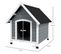 Niche Chien Design Chalet Sur Pied Plastique Noir Bois Blanc Gris