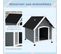 Niche Chien Design Chalet Sur Pied Plastique Noir Bois Blanc Gris