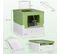 Maison De Toilette Pliable Portable Pour Chat Blanc Vert