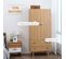 Armoire Design Scandinave 2 Portes Penderie 2 Tiroirs Aspect Bois Clair