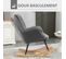 Fauteuil à Bascule Rocking Chair Design Effet Laine Bouclé Anthracite