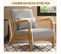 Fauteuil Lounge - 3 Coussins Inclus - Bois Hévéa Aspect Lin Gris