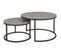 Lot De 2 Tables Basses Rondes Gigognes Empilables Noir Gris