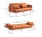 Canapé Convertible 3 Places Design Scandinave Tissu Ocre Havane