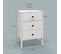 Lot De 2 Tables De Chevet Style Néo-rétro - 3 Tiroirs Coulissants - Blanc