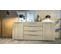 Buffet Blanc Et  Aspect Chêne Brut Hxp) : 166,5 X 72,5 X 35 Cm