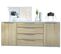 Buffet Blanc Et  Aspect Chêne Brut Hxp) : 166,5 X 72,5 X 35 Cm