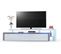 Meuble TV   Blanc Brillant Et Bordure Grise  + LED Rgb (lxhxp): 227 X 52 X 35  Cm