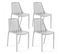 Lot De 4 Chaises En Plastique Blanc