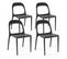 Lot De 4 Chaises En Plastique Noir