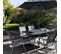 Salon De Jardin 6 Places ensemble table + 6 chaises + Parasol - Gris