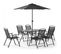 Salon De Jardin 6 Places ensemble table + 6 chaises + Parasol - Gris