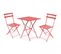 Table De Jardin Et 2 Chaises Acier Rouge