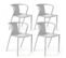 Lot De 4 Chaises En Plastique Blanc