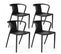 Lot De 4 Chaises En Plastique Noir