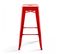 Lot De 4 Tabourets De Bar En Acier Rouge Brillant