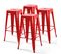 Lot De 4 Tabourets De Bar En Acier Rouge Brillant