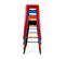 Lot De 4 Tabourets De Bar En Acier Rouge Brillant