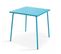 Palavas - Ensemble Table De Jardin Carrée Et 2 Fauteuils Acier Bleu