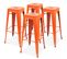 Lot De 4 Tabourets De Bar En Acier Orange Mat