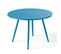 Palavas - Table Basse De Jardin Ronde En Métal Bleu Pacific 50 Cm