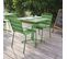 Palavas - Ensemble Table De Jardin Carrée Et 2 Fauteuils Métal Vert Cactus