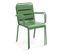 Palavas - Ensemble Table De Jardin Carrée Et 2 Fauteuils Métal Vert Cactus