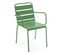 Palavas - Ensemble Table De Jardin Carrée Et 2 Fauteuils Acier Vert Cactus