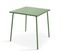 Palavas - Ensemble Table De Jardin Carrée Et 4 Fauteuils Acier Vert Cactus