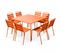 Palavas - Ensemble Table De Jardin Et 8 Chaises En Métal Orange