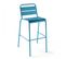 Table De Bar 70x70x105cm Et 4 Chaises Hautes 49x58x101cm, En Acier, Palavas Bleu