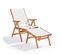 Fauteuil Relax En Bois D'eucalyptus Avec Repose-pieds Blanc