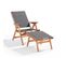 Fauteuil Relax En Bois D'eucalyptus Avec Repose-pieds Noir