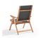 Fauteuil Relax En Bois D'eucalyptus Avec Repose-pieds Noir