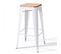 Lot De 4 Tabourets De Bar En Acier Blanc