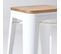 Lot De 4 Tabourets De Bar En Acier Blanc