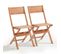 Lot De 2 Chaises Pliantes En Bois D'eucalyptus