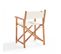 Lot De 2 Chaises Pliantes En Bois D'eucalyptus Et Textilène Blanc