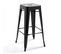 Lot De 4 Tabourets De Bar Acier Noir Brillant