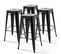 Lot De 4 Tabourets De Bar Acier Noir Brillant