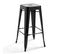 Lot De 4 Tabourets De Bar Acier Noir Brillant