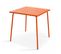 Palavas - Ensemble Table De Jardin Carrée Et 2 Chaises Acier Orange